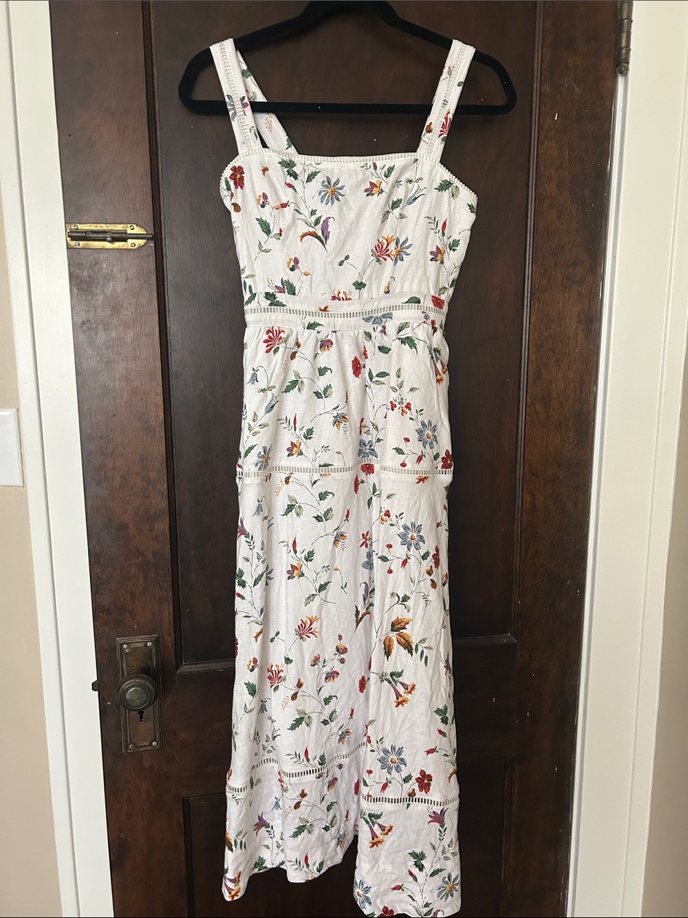 Reformation White Maxi Dress with Multicolor Floral Print